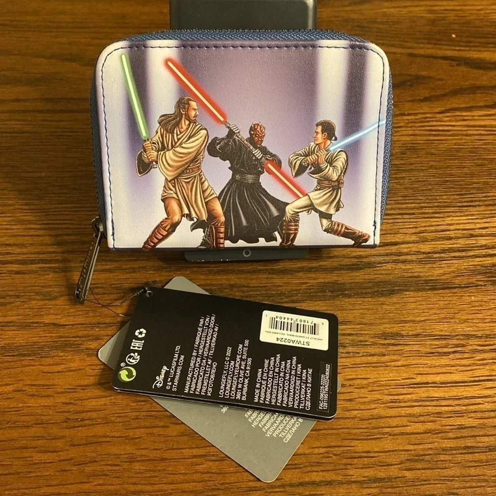 Loungefly Star Wars Phantom Menace Glow in the Dark Wallet NWT Darth Maul Duel